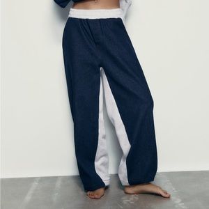 Two toned demin joggers - NEW ZARA